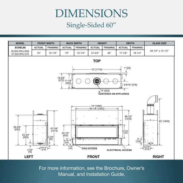 Majestic Echelon II Direct Vent Gas Fireplace - 60"