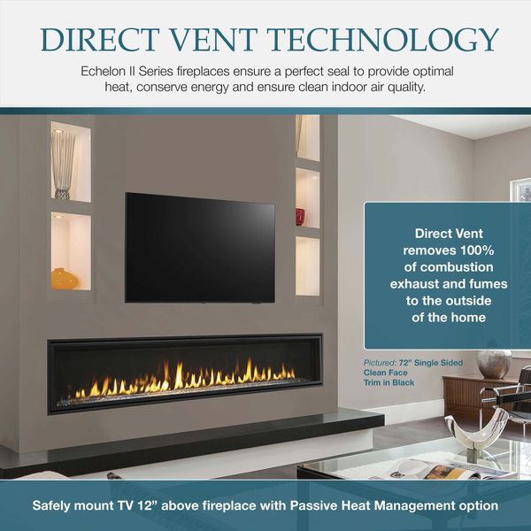 Majestic Echelon II Direct Vent Gas Fireplace - 72"