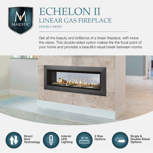 Majestic Echelon See Through Direct Vent Gas Fireplace - 36"