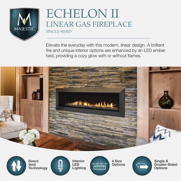 Majestic Echelon II Direct Vent Gas Fireplace - 48"