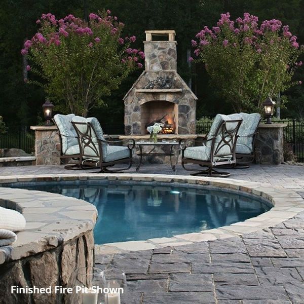 Pre-Engineered Arched Masonry Wood Burning Outdoor Fireplace - 42"