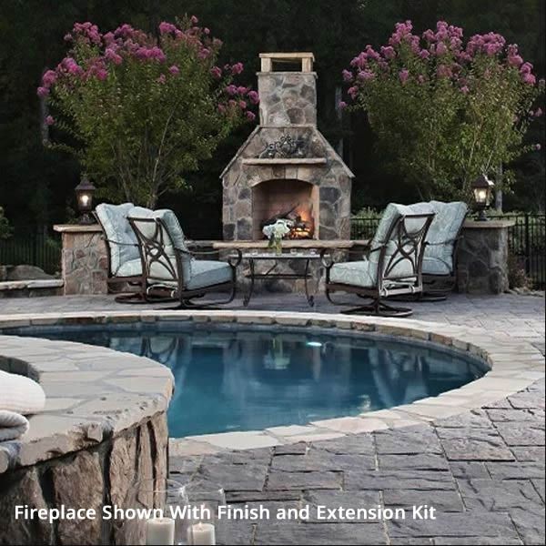 Pre-Engineered Arched Masonry Wood Burning Outdoor Fireplace - 30"