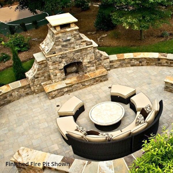 Pre-Engineered Arched Masonry Wood Burning Outdoor Fireplace - 36"