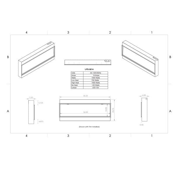 Modern Flames Landscape Pro Slim Linear Electric Fireplace – 56”