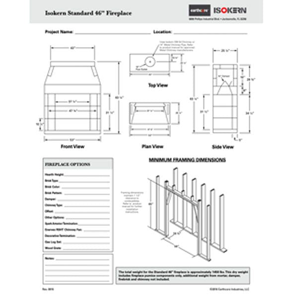Isokern Standard Fireplace - 46"