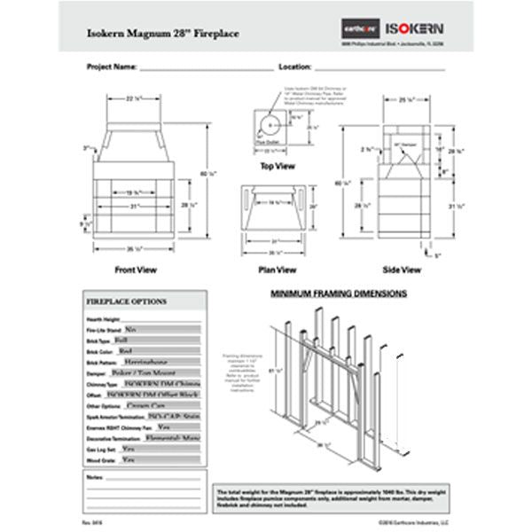Isokern Magnum Fireplace - 28"
