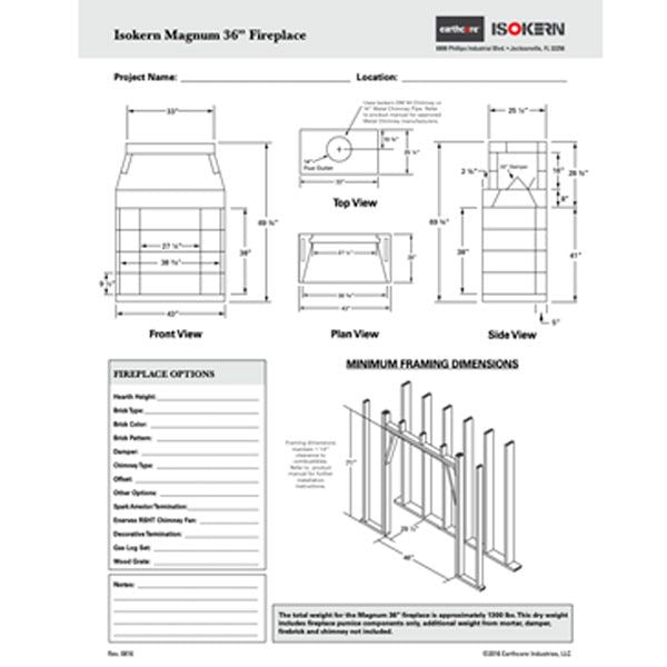 Isokern Magnum Fireplace - 36"