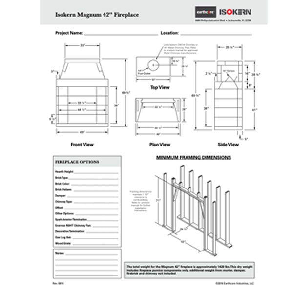 Isokern Magnum Fireplace - 42"