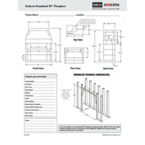 Isokern Standard Outdoor Fireplace - 36"