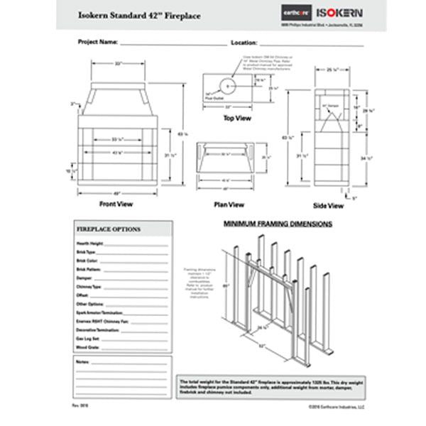 Isokern Standard Outdoor Fireplace - 42"