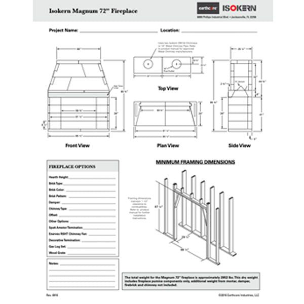 Isokern Magnum Fireplace - 72"