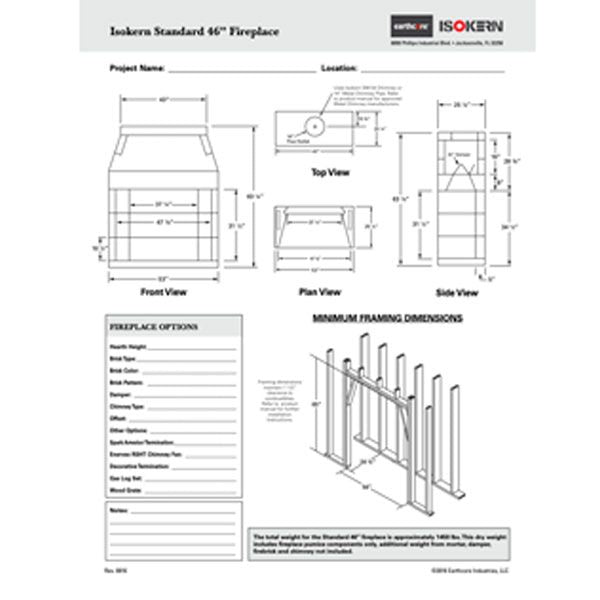 Isokern Standard Outdoor Fireplace - 46"