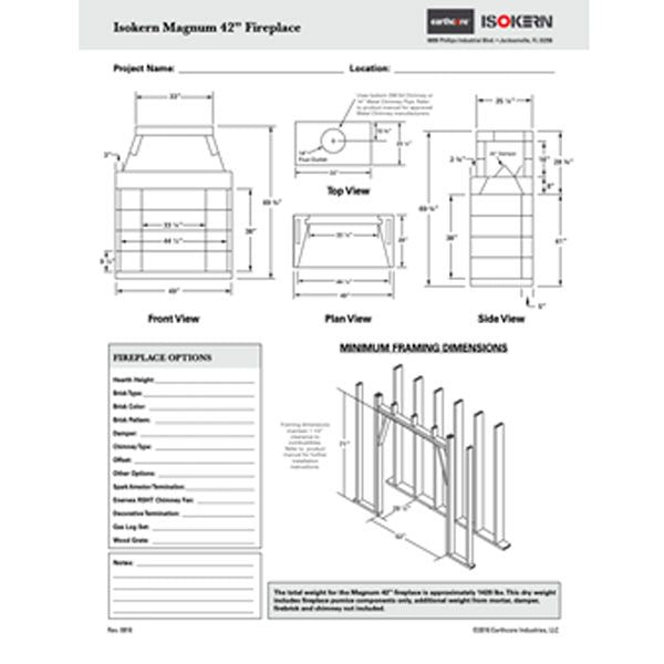 Isokern Magnum Outdoor Fireplace - 42"