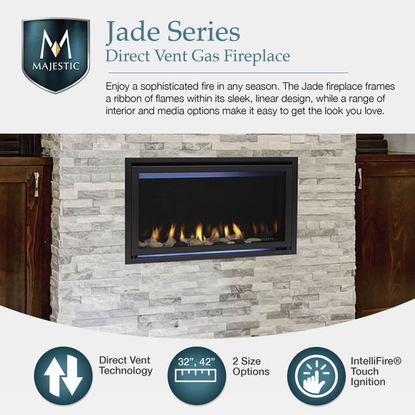 Majestic Jade Direct Vent Gas Fireplace - 42"