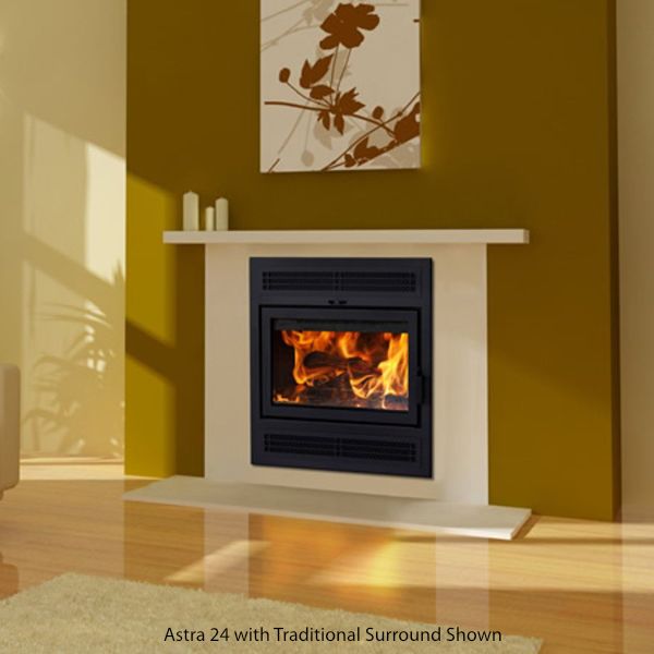 Supreme Astra Single-Sided Wood Burning Fireplace - 18"