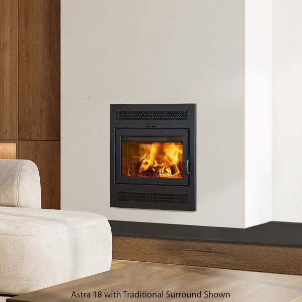 Supreme Astra Single-Sided Wood Burning Fireplace - 18"