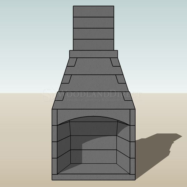 Pre-Engineered Arched Masonry Wood Burning Outdoor Fireplace - 36"