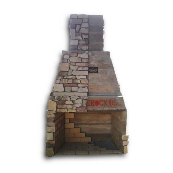 Pre-Engineered Arched Masonry Wood Burning Outdoor Fireplace - 36"