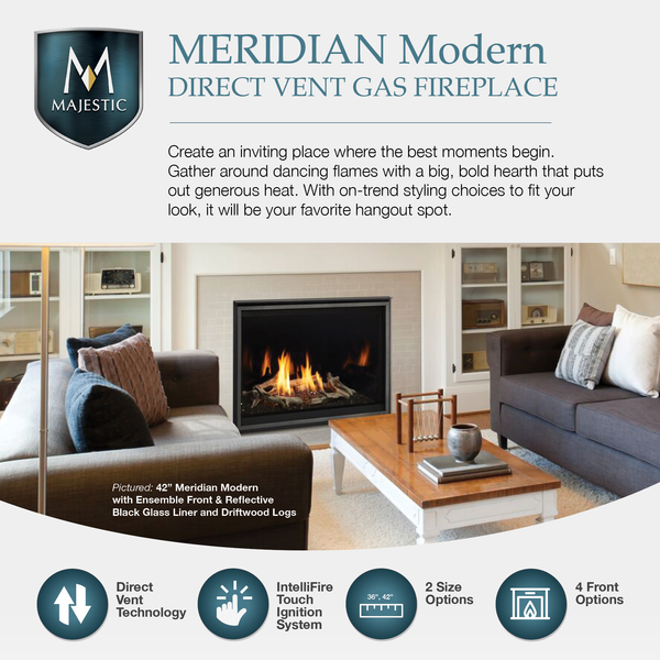 Majestic Meridian Modern 42 Direct Vent Gas Fireplace