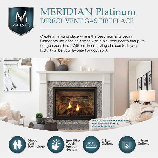 Majestic Meridian Platinum Direct Vent Gas Fireplace - 42"