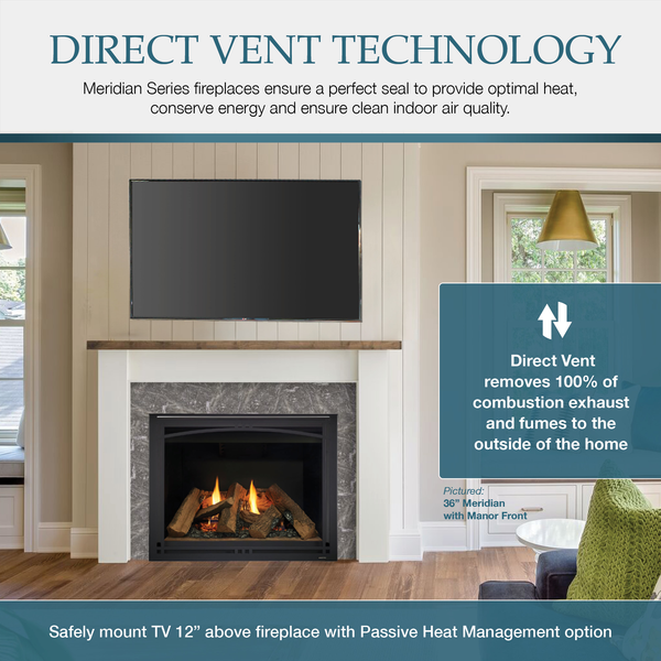 Majestic Meridian 36 Direct Vent Gas Fireplace