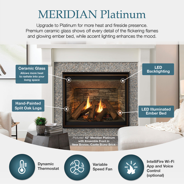 Majestic Meridian Platinum Direct Vent Gas Fireplace - 42"